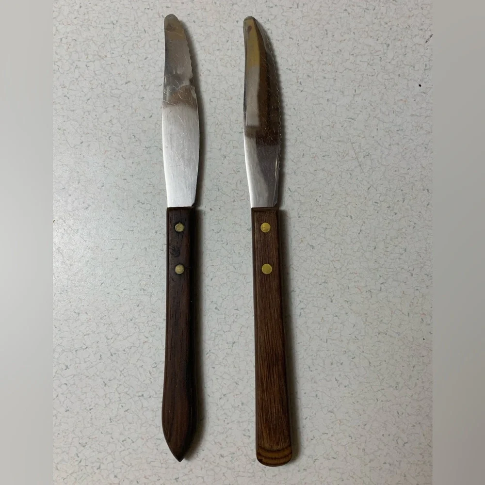 Ekco Forge Stainless USA Vintage Knife Lot of 2 Knives Gorgeous Set of Two